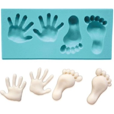 Cakesicq Silikonová formička chodidla a dlaně 7x3cm