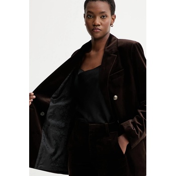 Zadig&Voltaire Кадифено сако zadig&voltaire в кафяво с двуредно закопчаване с изчистен дизайн wwbl01943 (wwbl01943)