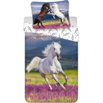 Jerry Fabrics Единично памучно детско спално бельо 140x200 cm Horse "Meadow" - Jerry Fabrics (24BS058)