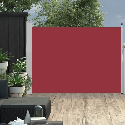 vidaXL Zatahovací boční markýza/zástěna na terasu 100 x 500 cm červená