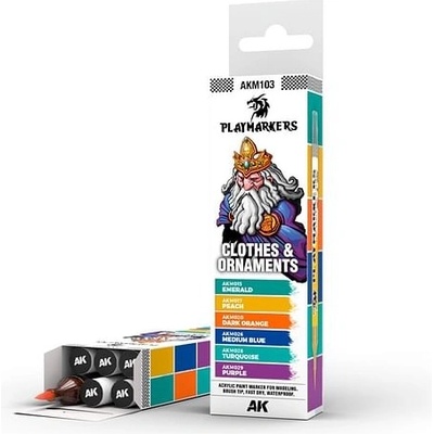 AK Interactive Playmarkers Set Clothes & Ornaments AKM103 6 ks