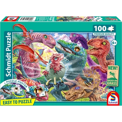Schmidt Spiele - Puzzle Small dinosaurs, big adventures - 100 piese