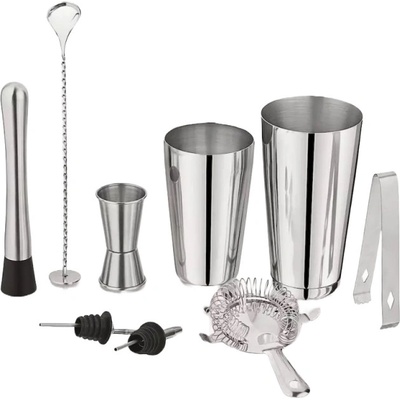 KINGHOFF Комплект шейкъри и аксесоари за коктейли Kinghoff KH 1708, 9 бр, 600/750 ml, Инокс (9999KH1708)
