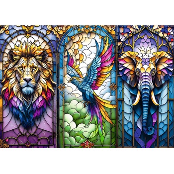 Trefl - Puzzle Stained glass: Animals - 1 000 piese