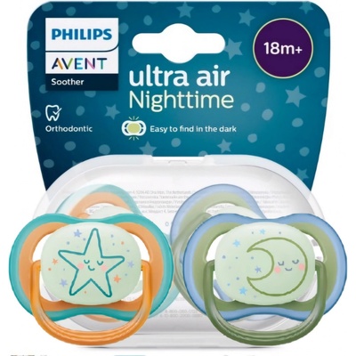 Avent SCF376/23 dudlík Ultra Air 2 ks hvězda/měsíc – Zboží Dáma