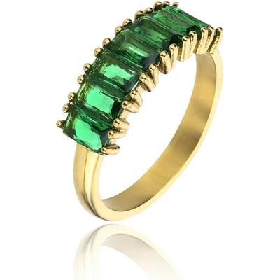 Marc Malone pozlátený prsteň so zirkónmi Leila Green Ring MCR23062G