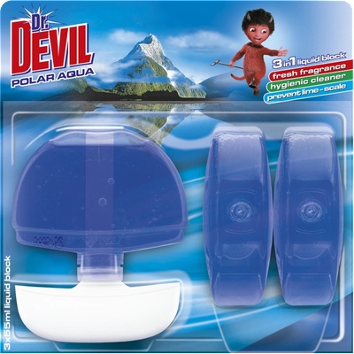 Dr. Devil Polar Aqua течен кошничка+3 пълнители 3в1 тоалетен блок (8595025819635)