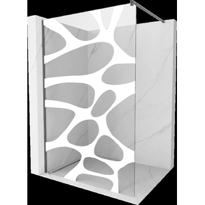 Mexen Kioto стена за душ Walk-in 90 x 200 см, бяла вълна 8 мм, четка gun gray - 800-090-101-66-97 (800-090-101-66-97)