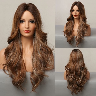 Vlnitá parochňa Valentina hnedá