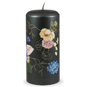 Unipar Тъмнозелена свещ , време на горене 73 h Flower Paradise - Unipar (Flower Paradise Black-Green Pillar 70x150)