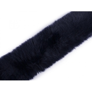 Našívacia odevná / dekoračná kožušina plochá, rezaná šírka 5 cm - 1 ks 7 modrá temná
