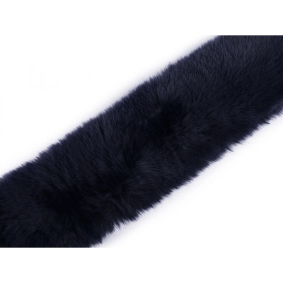 Našívacia odevná / dekoračná kožušina plochá, rezaná šírka 5 cm - 1 ks 7 modrá temná