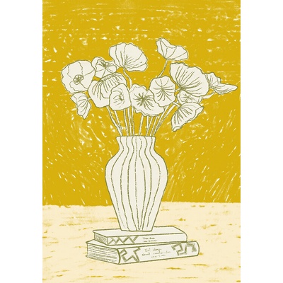 Plagát, Obraz - Still Life Floral Books, Gulcihan Ozguc, 26.7 × 40 cm
