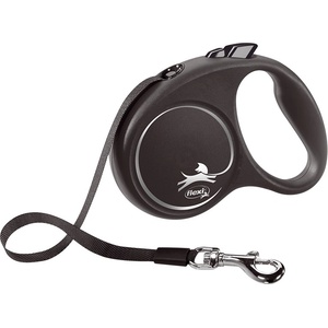 flexi Black Design L - Автоматичен повод за кучета 5м лента, до 50кг, черен