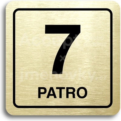 ACCEPT Piktogram 7 patro - zlatá tabulka - černý tisk