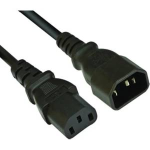 VCOM Захранващ кабел VCom CE001, от IEC320 C14(м) към IEC320 C13(ж), 1.8m, черен (CE001)