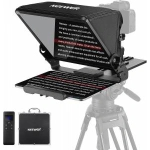 NEEWER teleprompter with Arca type camera holder, Cold Shoes, RT113 remote control for the NEEWER Prompter app online teaching/vlogger/live streaming prompter compatible with iPad Tablet X12II