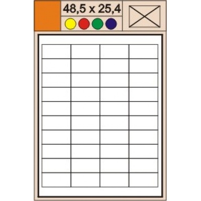 S+K label PLUS 48,5 x 25,4 mm bílé A4 100 archů