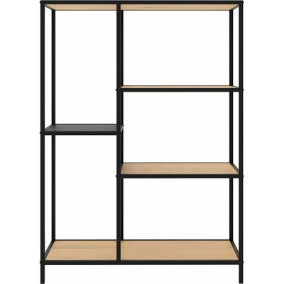 Unique Furniture Čierna/v prírodnej farbe knižnica v dekore duba 80x112x35 cm Altino