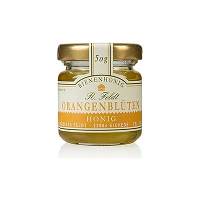 Rüdiger Feldt Imkerei + Bienenprodukte Med z pomerančových květů zlatě zbarvený tekutý sladký 50 g