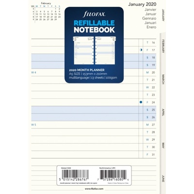 FILOFAX Notebook, kalendář 2025, A5, měsíční plán