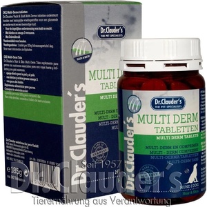 Dr.Clauder's Multi-Derm tab - таблетки за кожа и козина за кучета, с биотин и дяволски нокът, 185 гр