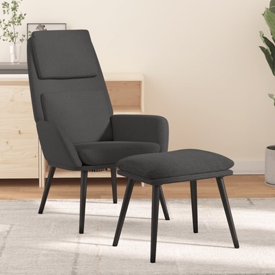 zahrada-XL relaxační se stoličkou tmavě šedé textil 3097769