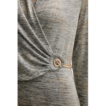 Joseph Ribkoff Рокля Joseph Ribkoff в сребристо среднодълга разкроена 253285 (253285)