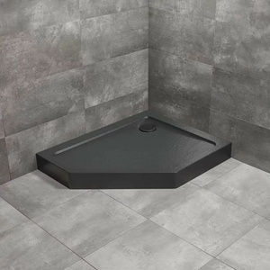 Radaway Петоъгълно душ корито Radaway Doros PT E Compact Stone 100x80 см, черно акрилно, дясно (SDRPTP1080-05-54SR)