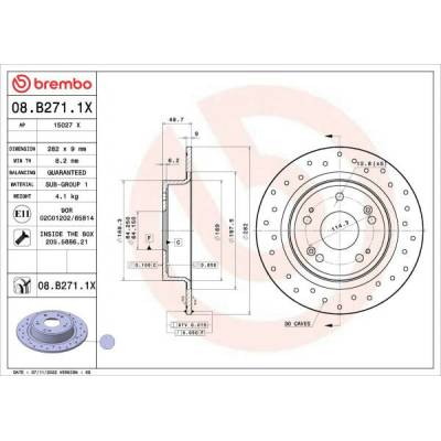 Brzdový kotúč BREMBO XTRA LINE - Xtra 08.B271.1X