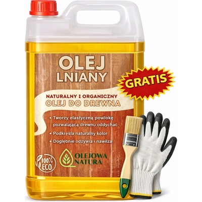 Lněný olej – impregnace na dřevo 5L, přírodní a ekologická + štětec – Hledejceny.cz