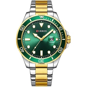 Curren Мъжки часовник Curren Perlative, Неръждаема стомана, Златист / Зелен (CURREN-8388-GOLD-GREEN) Часовници