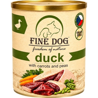 Fine Dog kačacie s mrkvou a hráškom 800 g