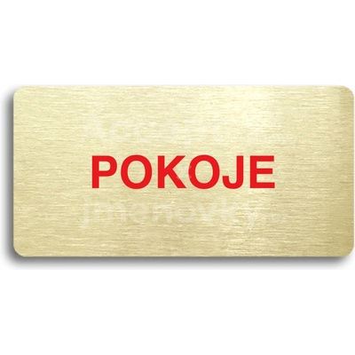 ACCEPT Piktogram POKOJE - zlatá tabulka - barevný tisk bez rámečku