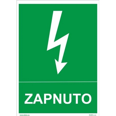 DUKO ZAPNUTO Formát: 148 x 210 mm, Materiál: plast 0,5 mm, samolepící vinylová fólie