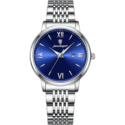 Poedagar Дамски часовник Poedagar CS1682, неръждаема стомана, сребрист, син циферблат (CS1682)