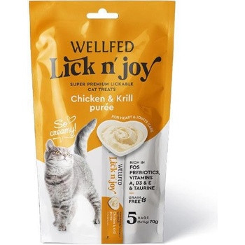 Pet Interest Wellfed Lick N’ Joy Chicken & Krill кремообразно лакомство за котки 5*14gr