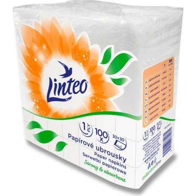 Linteo 1V bílé papírové ubrousky 100ks 30x30cm