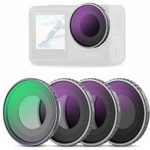 NEEWER CPL & ND filter set compatible with DJI Osmo Action 4/Action 5 Pro (pack of 4), screw-on polarizing filter CPL+ND8+ND16+ND32 action camera accessories, multi-coated optical, FL-A12 - 10105202