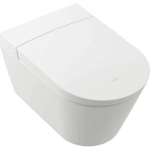 Villeroy & Boch Tivo - Тоалетна чиния с бидетна функция, за окачване, DirectFlush, CeramicPlus, SoftClosing, алпийско бяло V22EM101 (V22EM101)