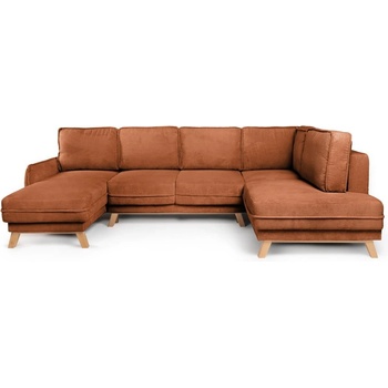 Bonami Оранжев сгъваем ъглов диван от рипсено кадифе (десен ъгъл/"U" форма) Tori - Bonami Selection (TORIURIGHTCORNERPOSO40)
