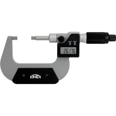 K-MET Дигитален микрометър за измерване на жлебове и канали KINEX IP65, 0-25 mm, 0.001 mm (7075-05-025)