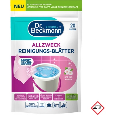 Dr.Beckmann Magic 100% rozpustné papírky pro přípravu univerzálního mycího roztoku Spring Fresh 20 ks