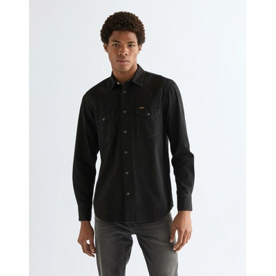 Wrangler Western pánská džínová košile dlouhý rukáv 112378427 Rinse black