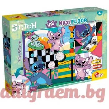 Lisciani Пъзел LISCIANI 109777 - 108 части - Лило и Стич, Lilo & Stitch, Двулицев пъзел (LI109777)
