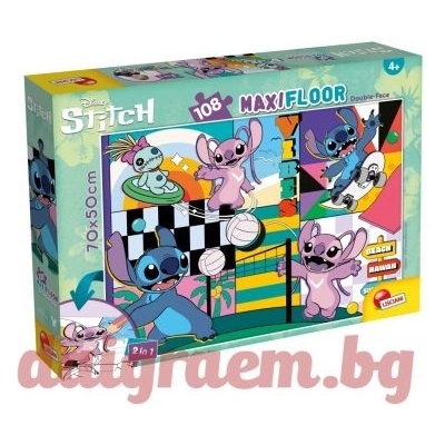 Lisciani Пъзел LISCIANI 109777 - 108 части - Лило и Стич, Lilo & Stitch, Двулицев пъзел (LI109777)