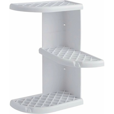 GEDY OSCAR rohová polička do sprchy 230x375x230 mm, ABS plast, bílá (8579)