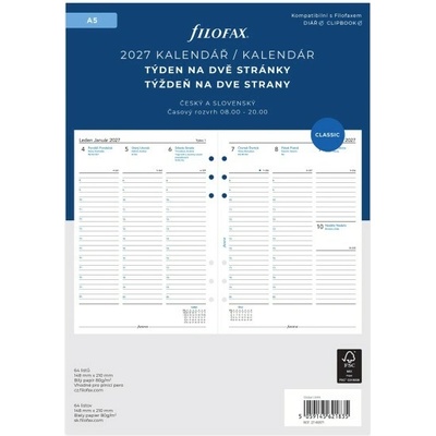 Filofax A5 týdenní 2027
