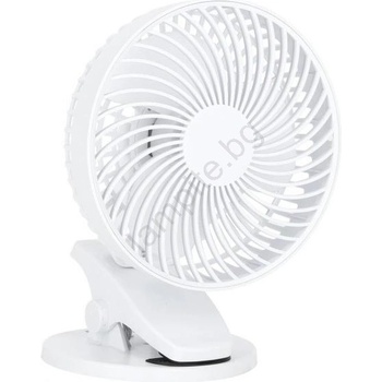 Kobi Преносим вентилатор VIENTO 6W/5V с клипс, 2000 mAh, бял (KB0504)