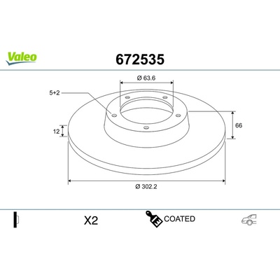 Brzdový kotúč VALEO 672535